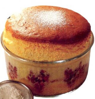 Bild von Vanillesouffle mit Früchten